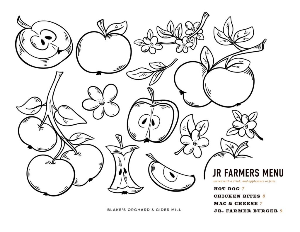 Tasting Room Kids Menu Coloring Page 2026
