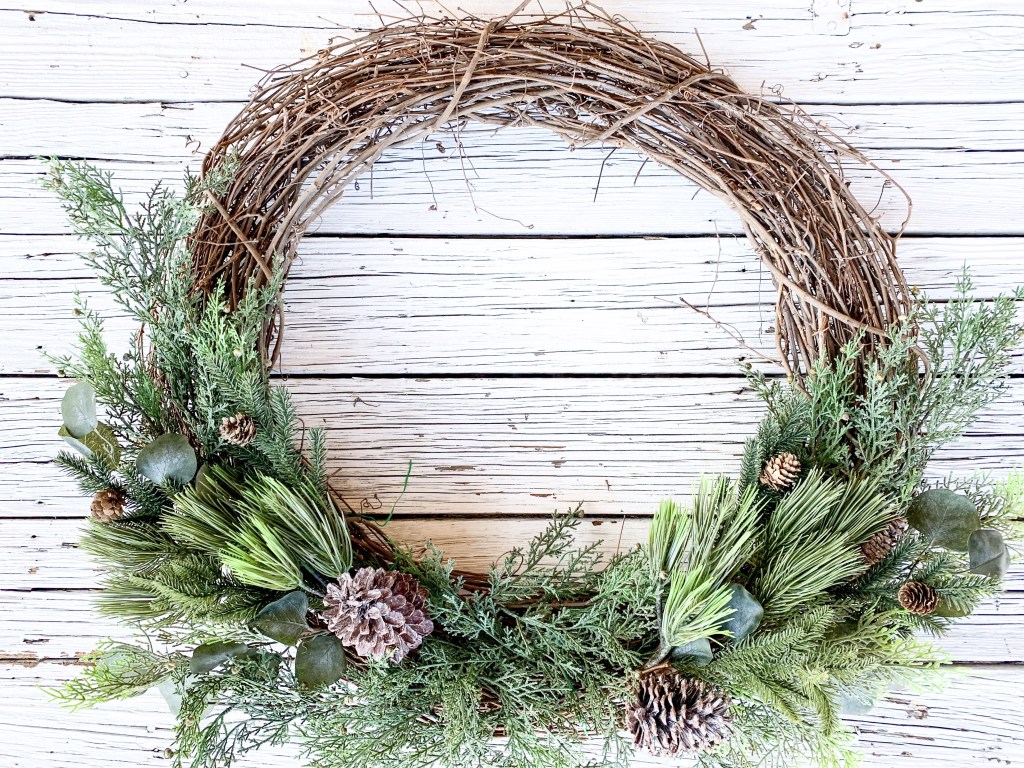Fresh evergreen wreath made at a Blake's DIY workshop