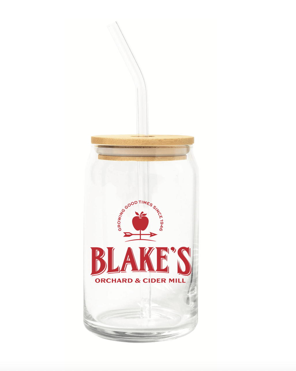 Can Shaped Glass with Bamboo Lid - Blake Farms